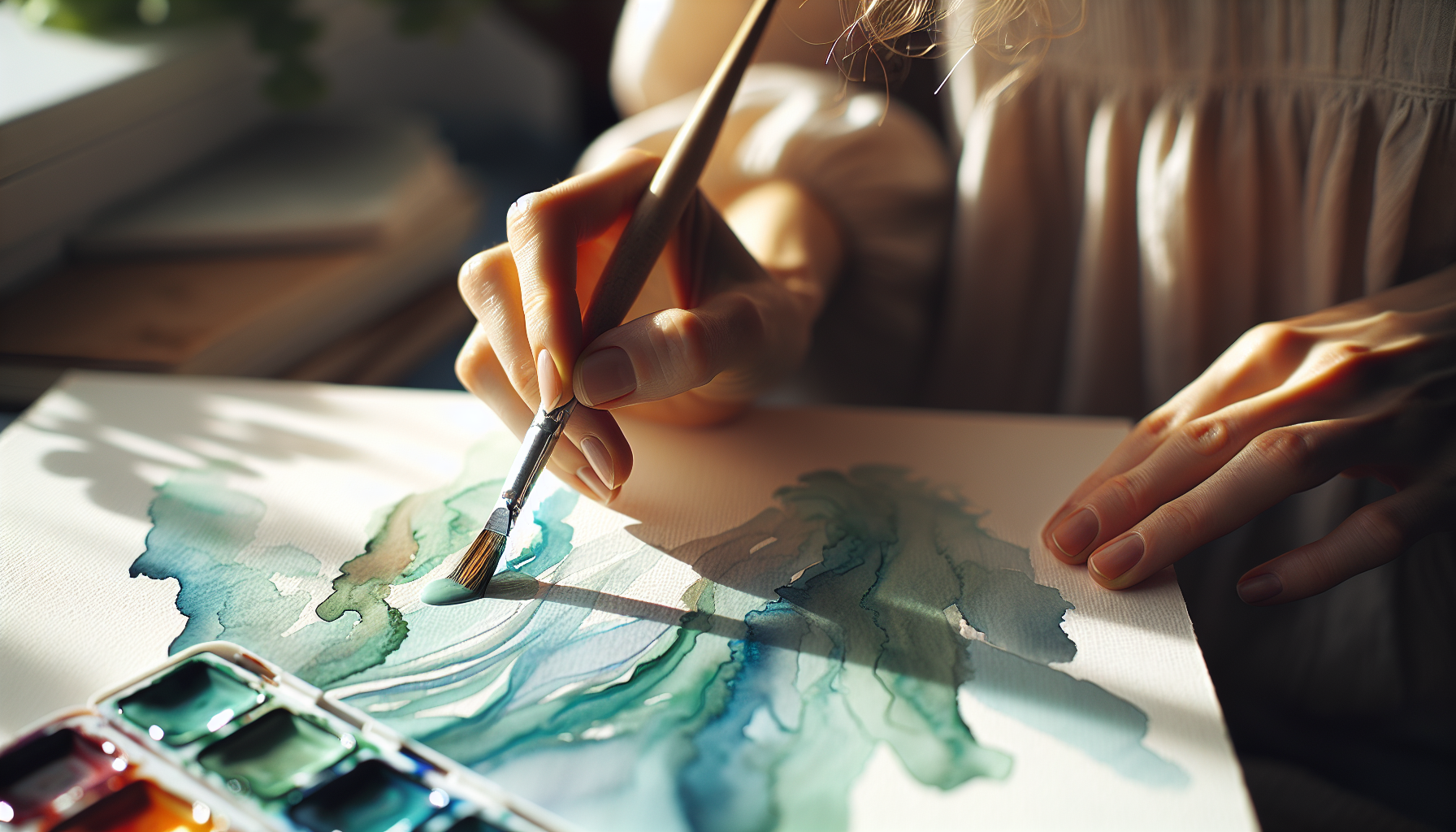 Finding Relaxation: Watercolor Techniques for Stress Relief - illustration