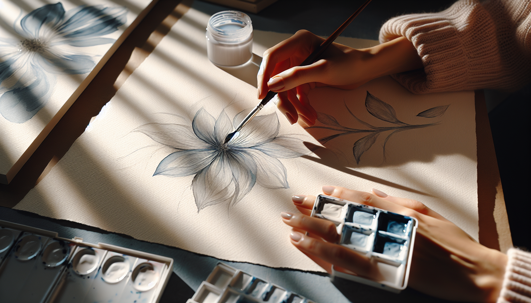 Harnessing Calm: Watercolor Techniques for Women Over 40 - illustration