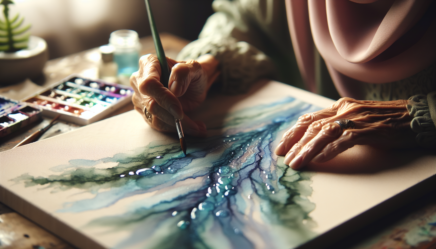 Embrace Relaxation: Mindfulness Painting for Women Over 40 - illustration