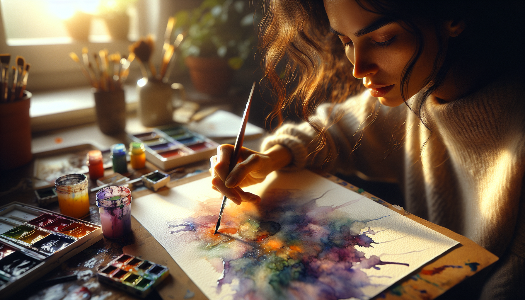 Creative Calm: Watercolor Techniques to Reduce Stress - illustration