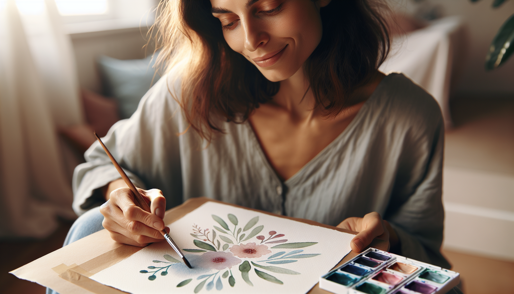 Mindfulness Through Watercolor: A Gentle Retreat for the Soul - illustration