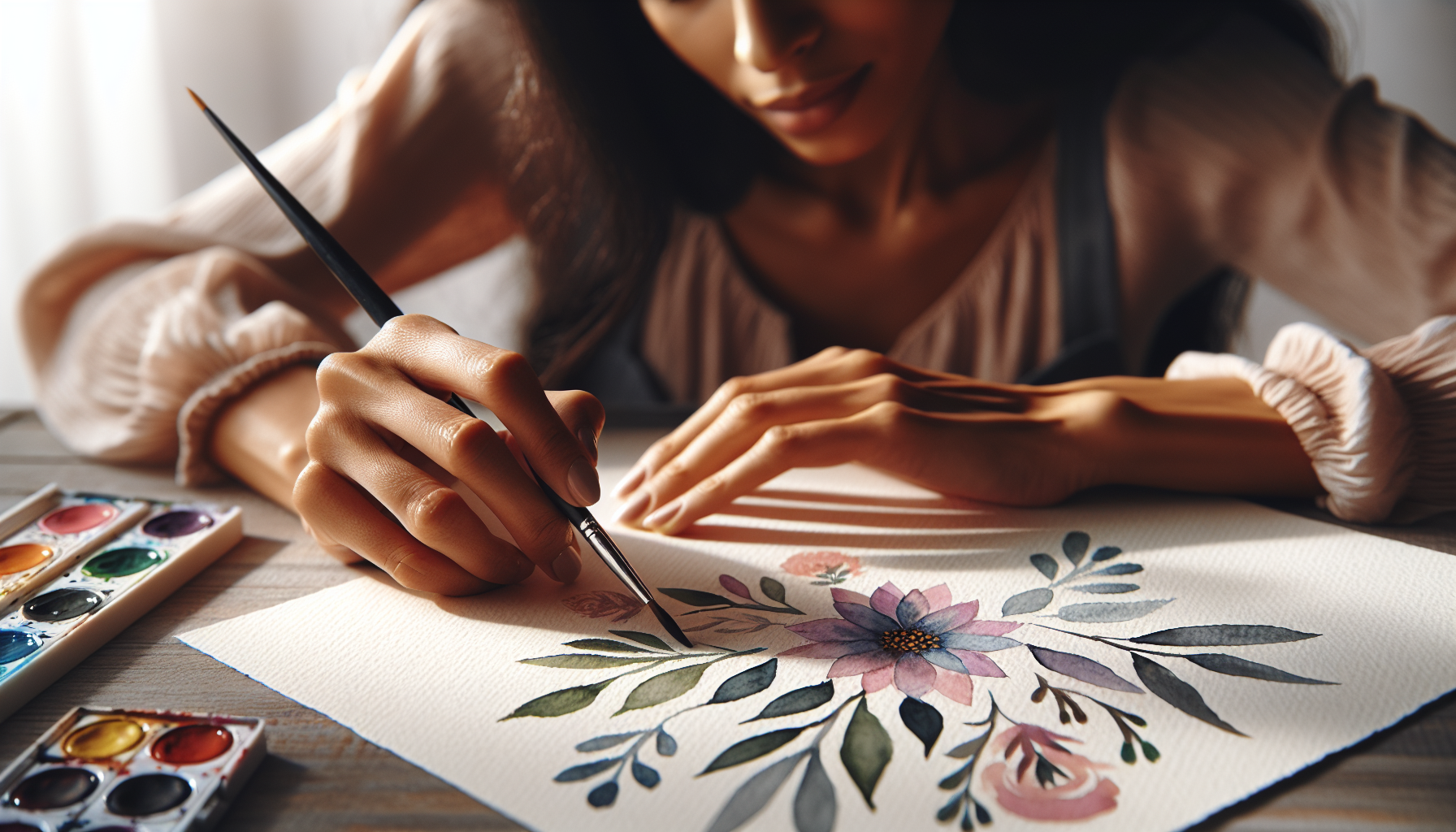 Art Therapy at Home: Watercolor Painting for Mental Wellness - illustration