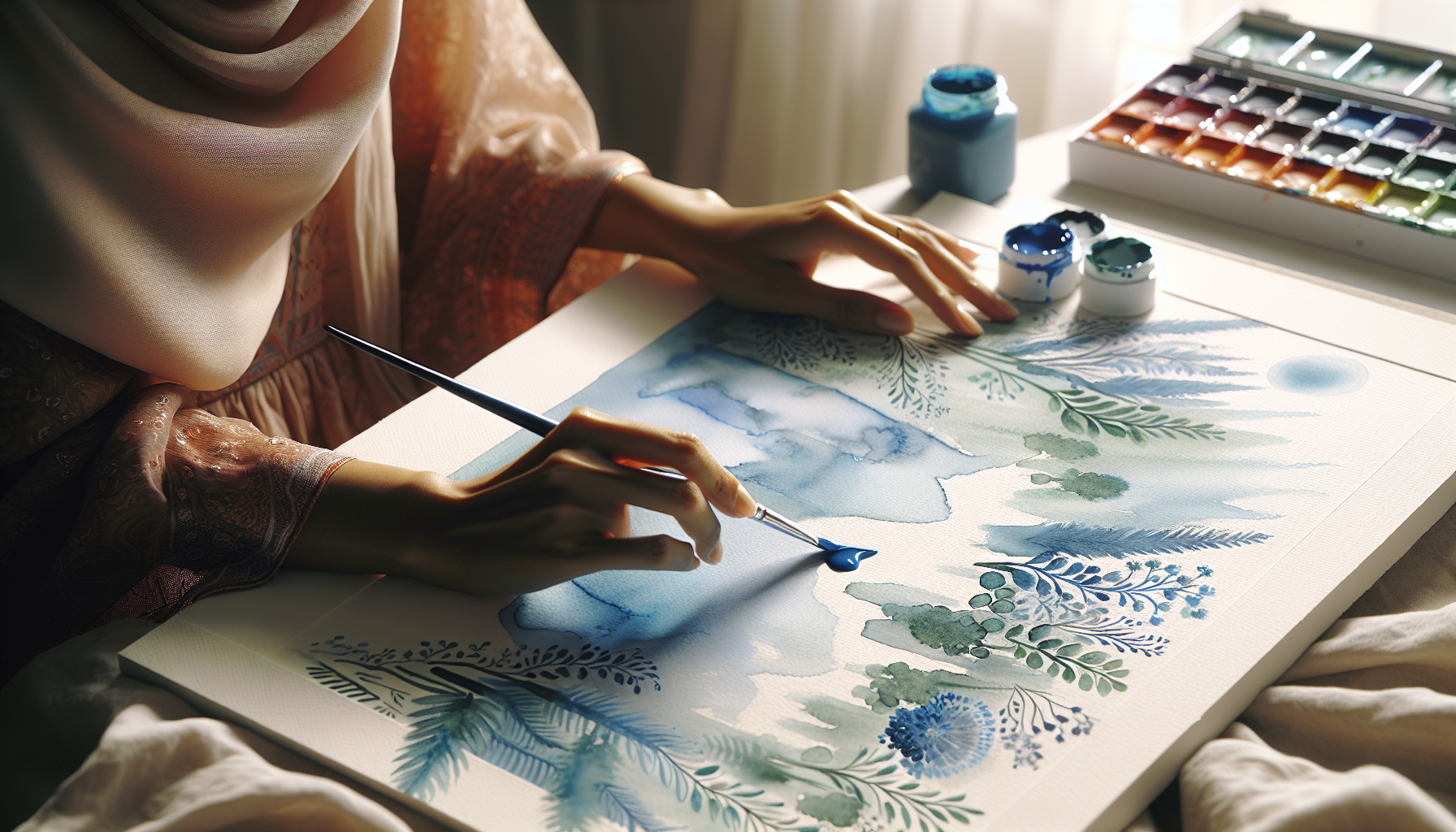 Unwind with Watercolor: A Stress Relief Journey - illustration