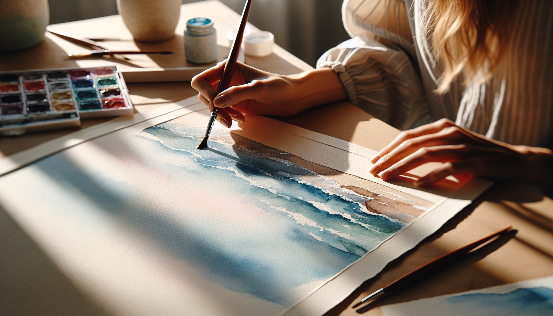 Mindful Watercolor: Relaxation and Wellness - illustration