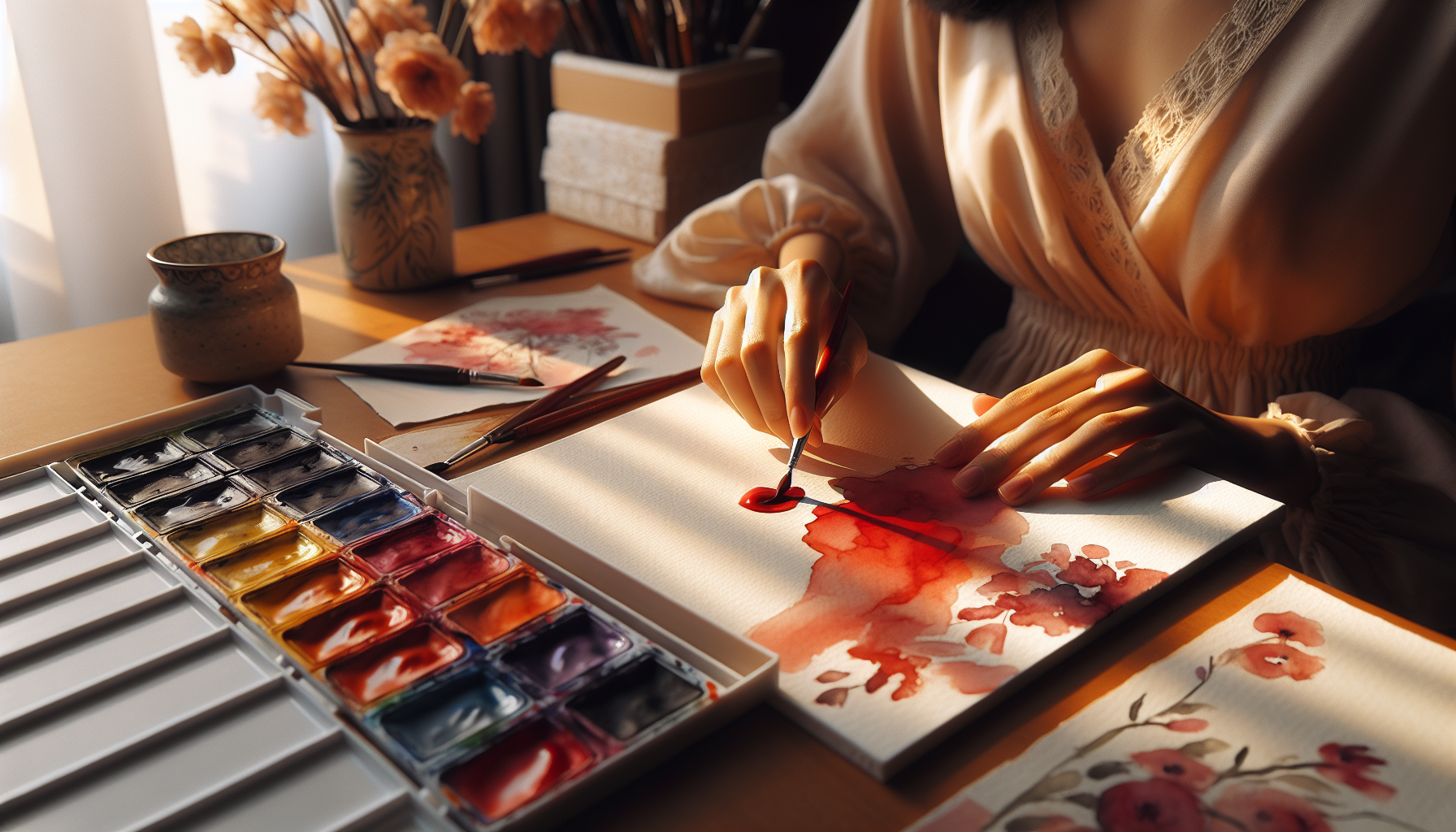 Mindfulness Through Watercolor: A Path to Stress Relief - illustration